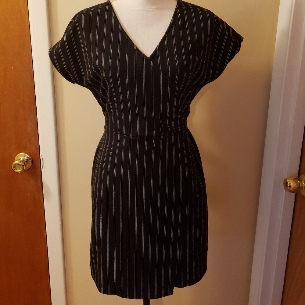 Black and White Pin-Striped Dress